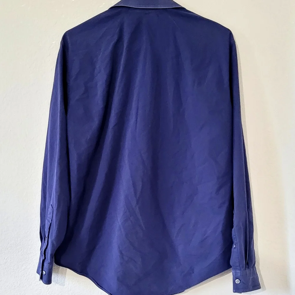 SLIM FIT Blue Button Down Shirt - Picture 4 of 4